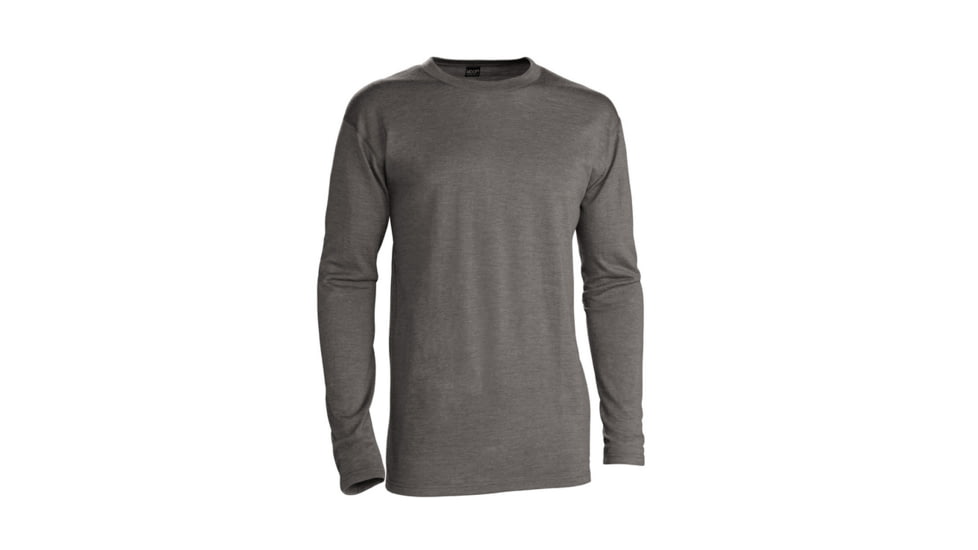 Woop!Wear Long Sleeve Crew Shirt - Mens-Grey-Large