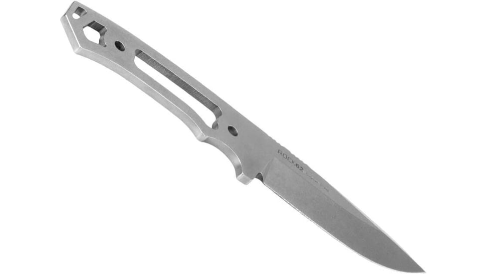WOOX Rock 62 Fixed Blade Knife, 4.25 in, Drop Point, Stonewashed, Sleipner Steel Blade, Plain German Micarta Handle, BU.KNF001.07