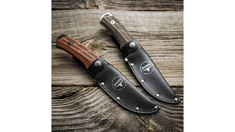 WOOX Rock 62 Fixed Blade Knife, 4.25 in, Drop Point, Stonewashed, Sleipner Steel Blade, Plain German Micarta Handle, BU.KNF001.07