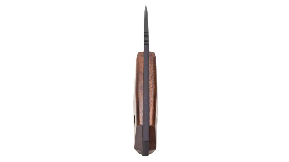 WOOX Rock 62 Fixed Blade Knife, 4.25 in, Drop Point, Mil-Spec Black, Sleipner Steel Blade, Plain American Walnut Handle, BU.KNF001.01