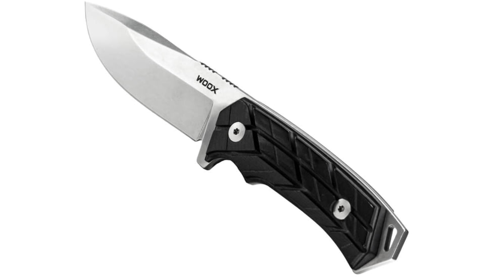 WOOX Rock 62 X-GRIP Fixed Blade Knife, 4.25in, Stonewashed, Drop Point, Black, BU.KNF001.14