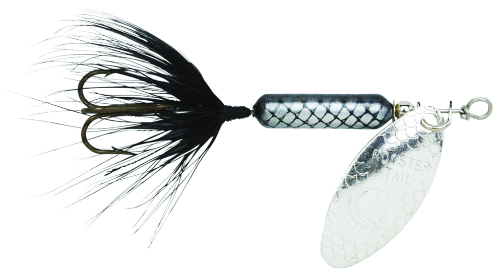Wordens Rooster Tail In-Line Spinner, 1 3/4in, 1/24 oz, Treble Hook, Black Brass Blade, 0148-0067