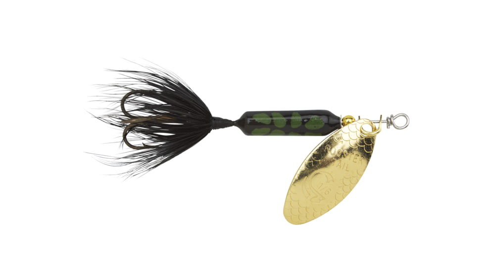 Wordens Rooster Tail In-Line Spinner, 1 3/4in, 1/24 oz Treble Hook, Black Coachdog, 204-BLCD