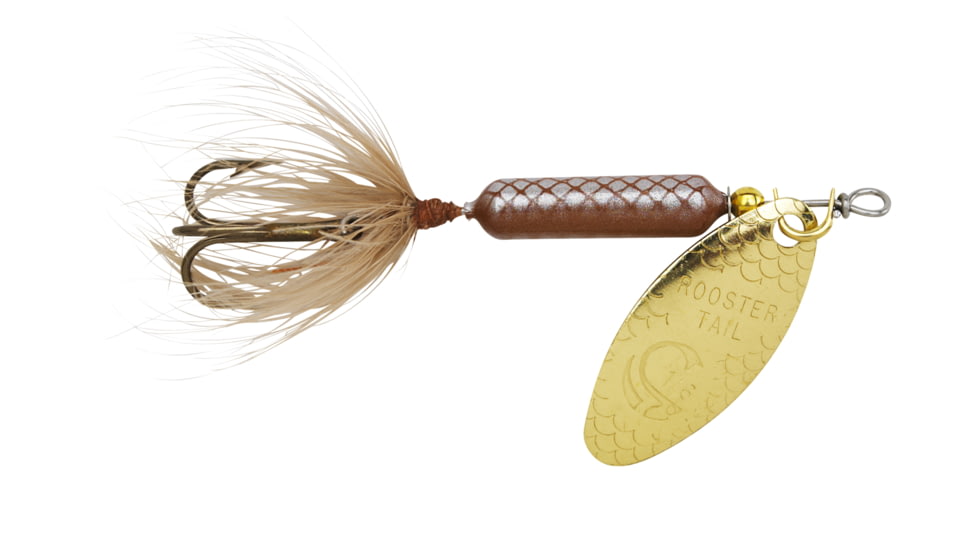 Wordens Rooster Tail In-Line Spinner, 1 3/4in, 1/24 oz, Treble Hook, Brown, 204-BR