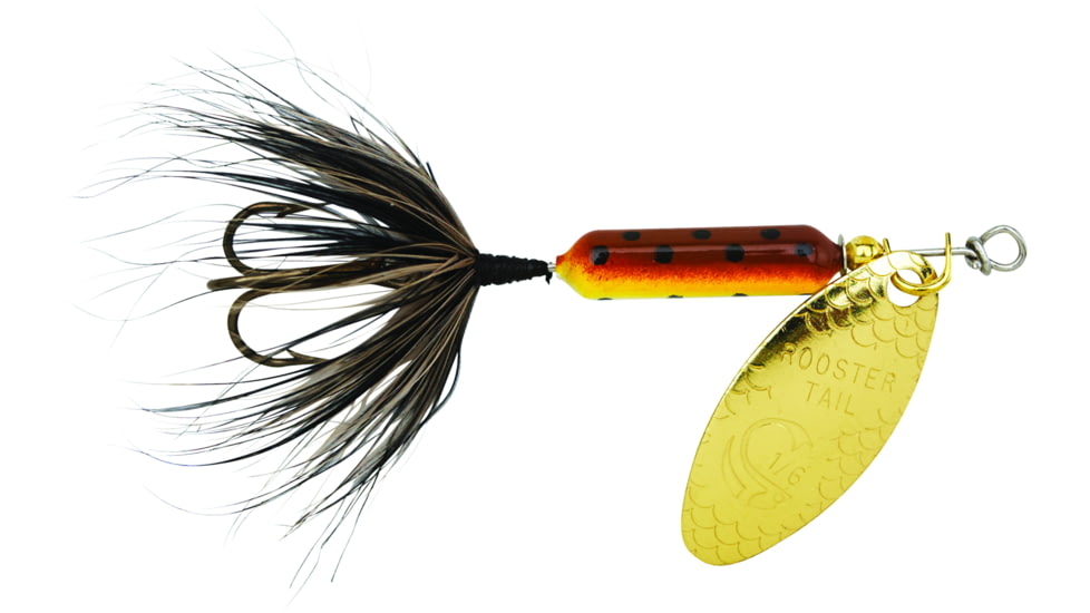 Wordens Rooster Tail In-Line Spinner, 1 3/4in, 1/24 oz Treble Hook, Brown Trout, 204-BRTR