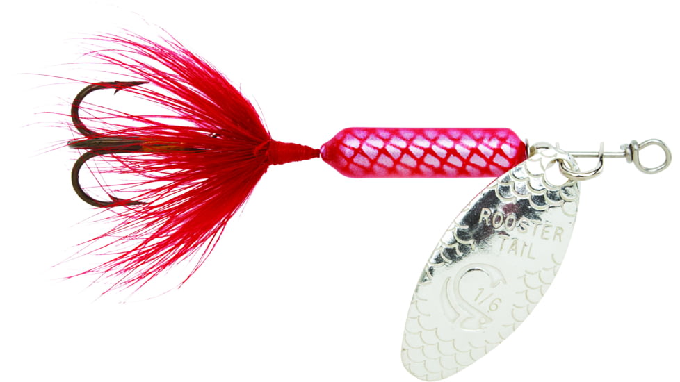 Wordens Rooster Tail In-Line Spinner, 1 3/4in, 1/24 oz, Treble Hook, Red, 204-R