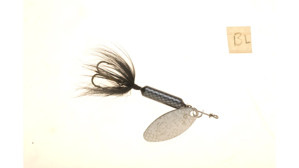 Wordens Rooster Tail In-Line Spinner, 2 1/2in, 1/6 oz, Treble Hook, Black, 210-BL