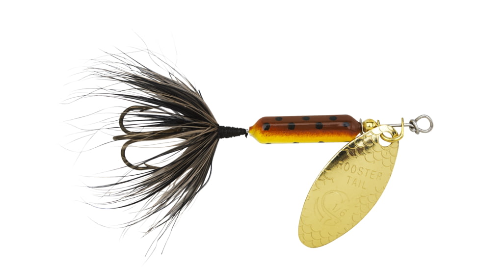Wordens Rooster Tail In-Line Spinner, 2 1/2in, 1/6 oz Treble Hook, Brown Trout, 210-BRTR