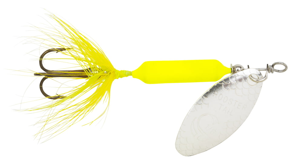 Wordens Rooster Tail In-Line Spinner, 2 1/2in, 1/6 oz Treble Hook, Fluorescent Chartreuse, 210-FLC