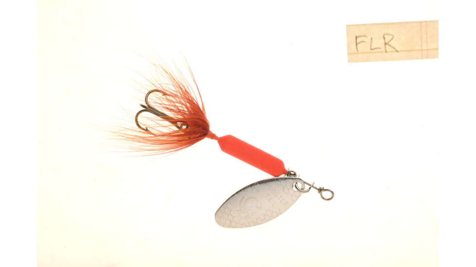 Wordens Rooster Tail In-Line Spinner, 2 1/2in, 1/6 oz Treble Hook, Fluorescent Red, 210-FLR