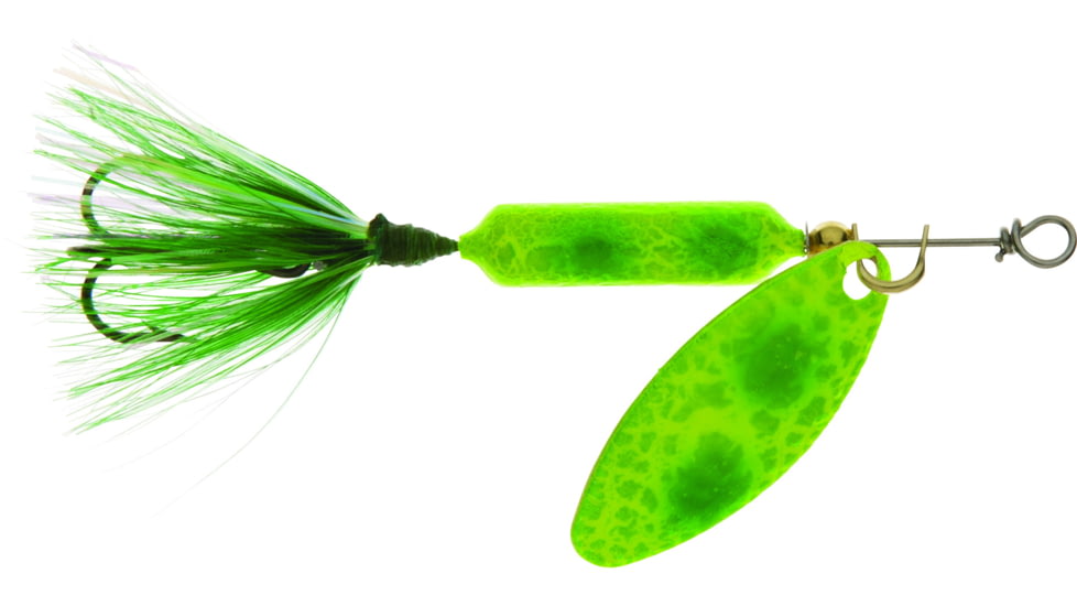 Wordens Rooster Tail In-Line Spinner, 2 1/2in, 1/6 oz Treble Hook, Frog Spring, 210-FRS