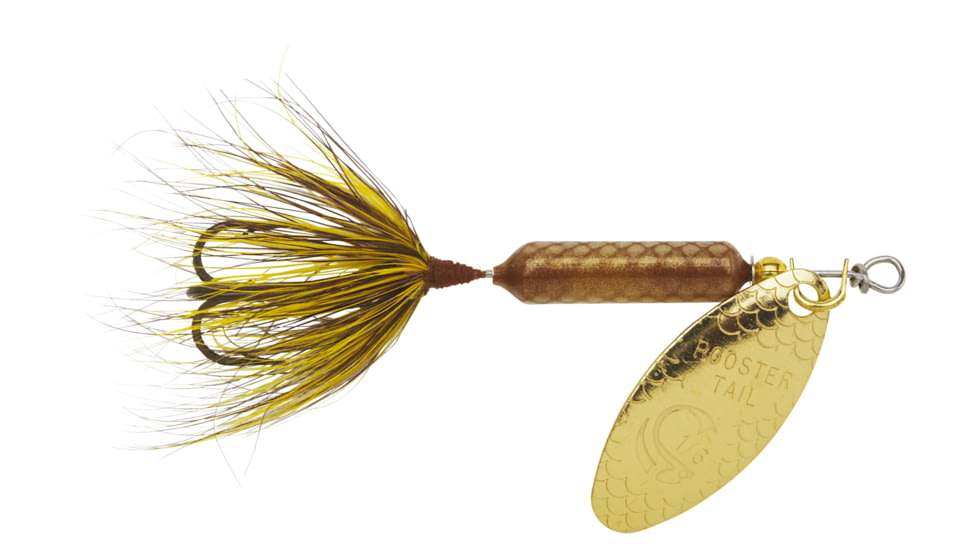 Wordens Rooster Tail In-Line Spinner, 2 1/2in, 1/6 oz, Treble Hook, Grasshopper, 210-GH