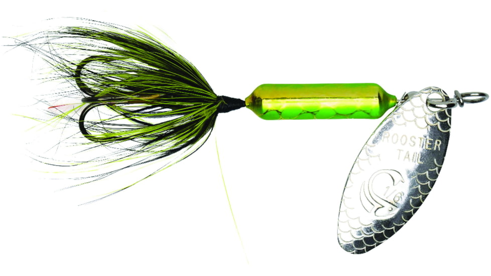Wordens Rooster Tail In-Line Spinner, 2 1/2in, 1/6 oz Treble Hook, Metallic Chartreuse Lime, 210-MCLI