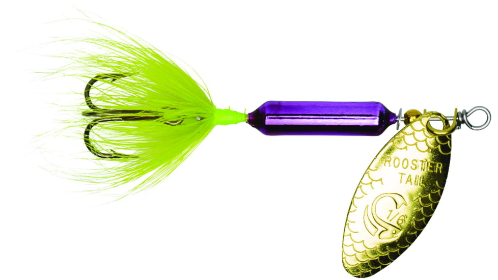 Wordens Rooster Tail In-Line Spinner, 2 1/2in, 1/6 oz Treble Hook, Metallic Purple, 210-MPUR