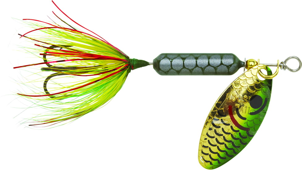 Wordens Rooster Tail In-Line Spinner, 2 1/2in, 1/6 oz Treble Hook, Tinsel Green, 210-TGRN