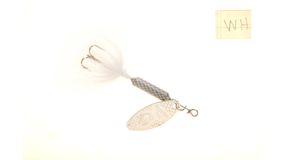 Wordens Rooster Tail In-Line Spinner, 2 1/2in, 1/6 oz, Treble Hook, White, 210-WH