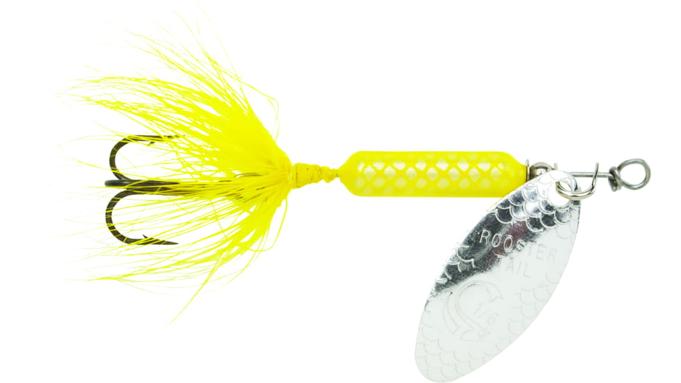Wordens Rooster Tail In-Line Spinner, 2 1/2in, 1/6 oz, Treble Hook, Yellow, 210-YL