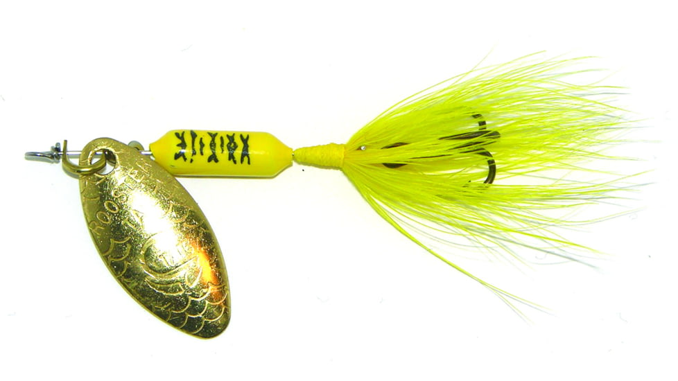 Wordens Rooster Tail In-Line Spinner, 2 1/2in, 1/6 oz Treble Hook, Yellow Jacket, 210-YLJT