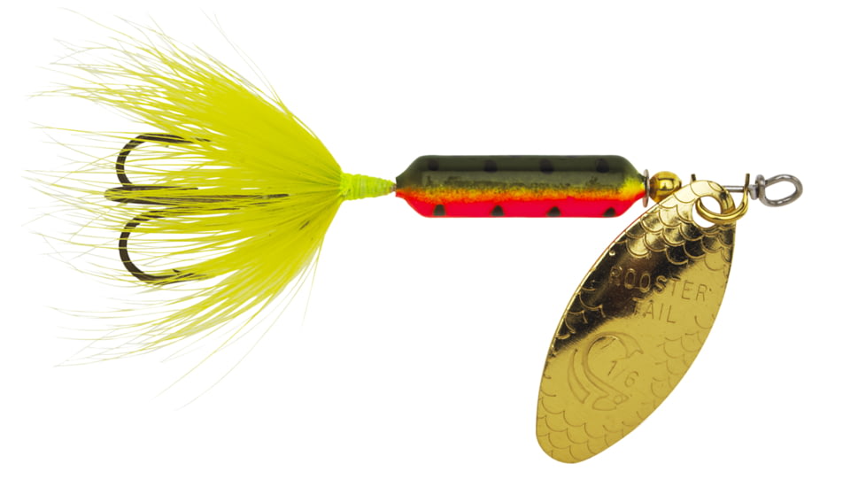 Wordens Rooster Tail In-Line Spinner, 2 1/4in, 1/8 oz Treble Hook, Firetiger, 208-FRT