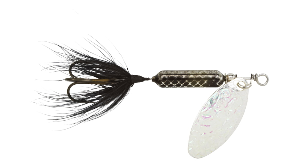 Wordens Rooster Tail In-Line Spinner, 2 1/4in, 1/8 oz Treble Hook, Flash Black, 208-FBL