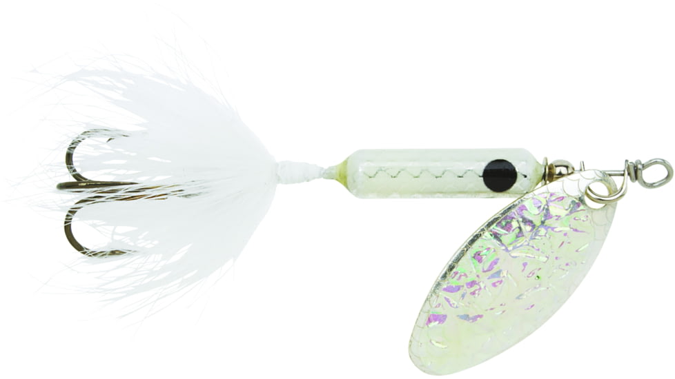 Wordens Rooster Tail In-Line Spinner, 2 1/4in, 1/8 oz Treble Hook, Flash White, 208-FWH