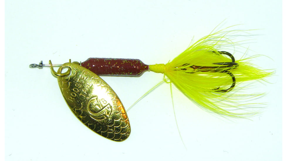 Wordens Rooster Tail In-Line Spinner, 2 1/4in, 1/8 oz, Treble Hook, Honey Bee, 208-HB