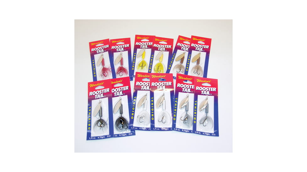 Wordens Rooster Tail In-Line Spinner, 2 3/4in, 1/4 oz, Treble Hook, Assorted, 212-1