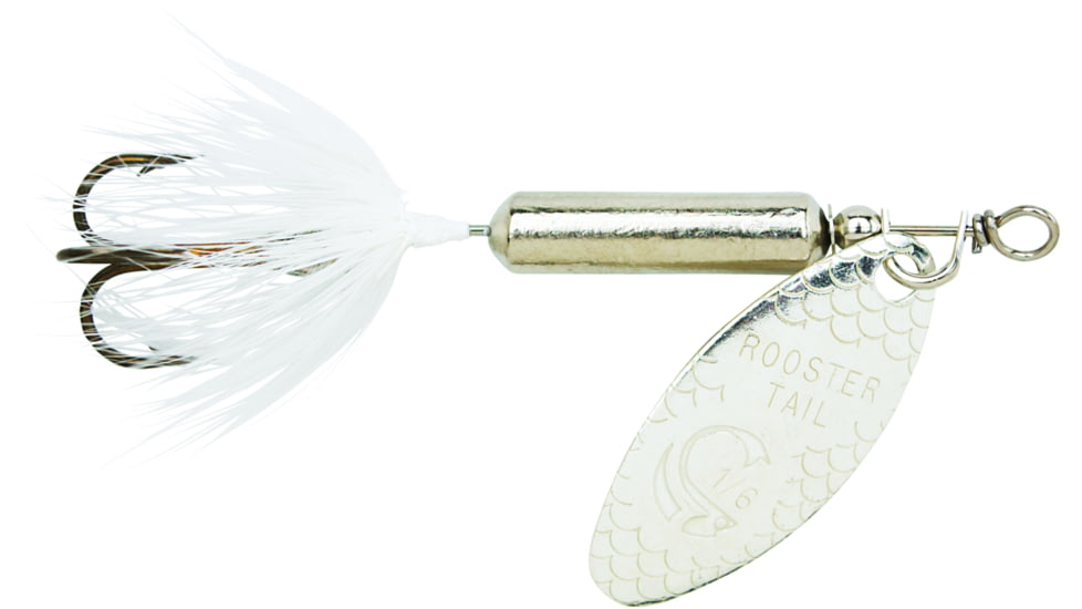Wordens Rooster Tail In-Line Spinner, 2 3/4in, 1/4 oz Treble Hook, Chrome Whitetail, 212-CHWT