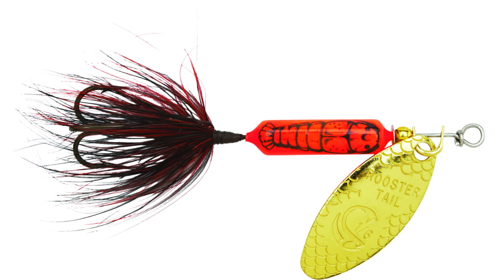 Wordens Rooster Tail In-Line Spinner, 2 3/4in, 1/4 oz Treble Hook, Crawdad, 212-CRA