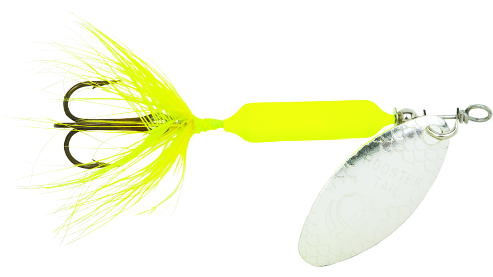 Wordens Rooster Tail In-Line Spinner, 2 3/4in, 1/4 oz Treble Hook, Fluorescent Chartreuse, 212-FLC