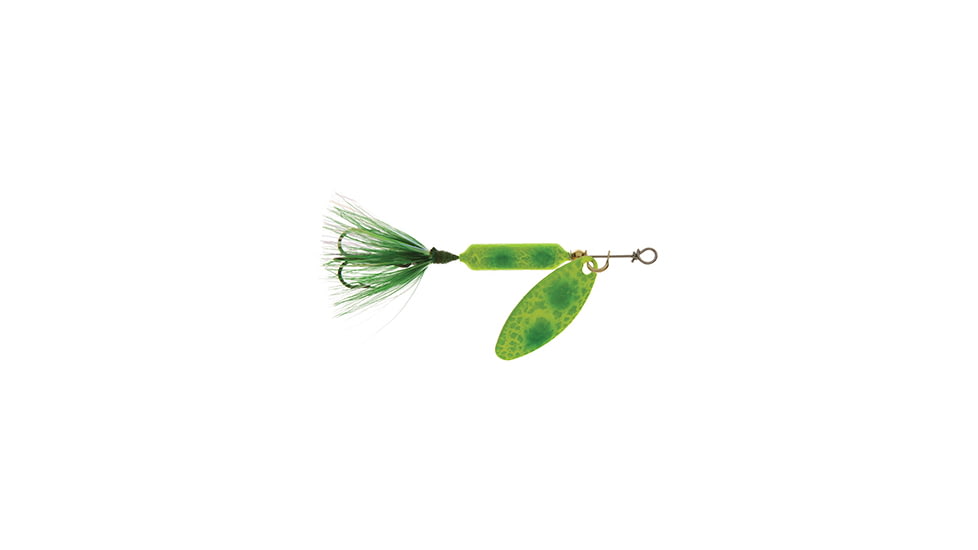 Wordens Rooster Tail In-Line Spinner, 2 3/4in, 1/4 oz Treble Hook, Frog Spring, 212-FRS