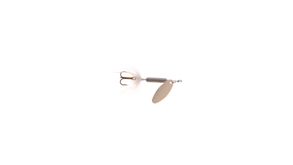 Wordens Rooster Tail In-Line Spinner, 2 3/4in, 1/4 oz Treble Hook, Hammered Silver White, 212-HSWH