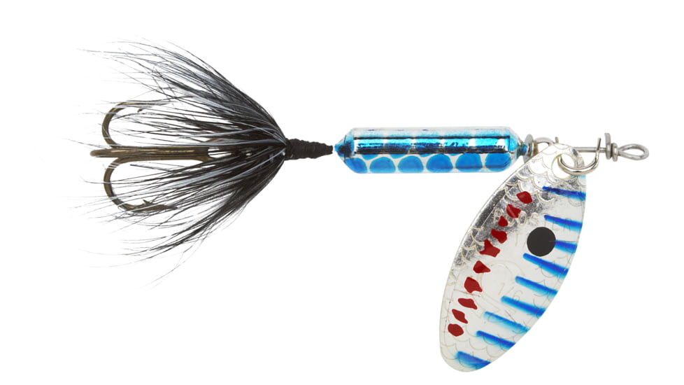 Wordens Rooster Tail In-Line Spinner, 2 3/4in, 1/4 oz Treble Hook, Metallic Silver Blue Pirate, 212-MSBP