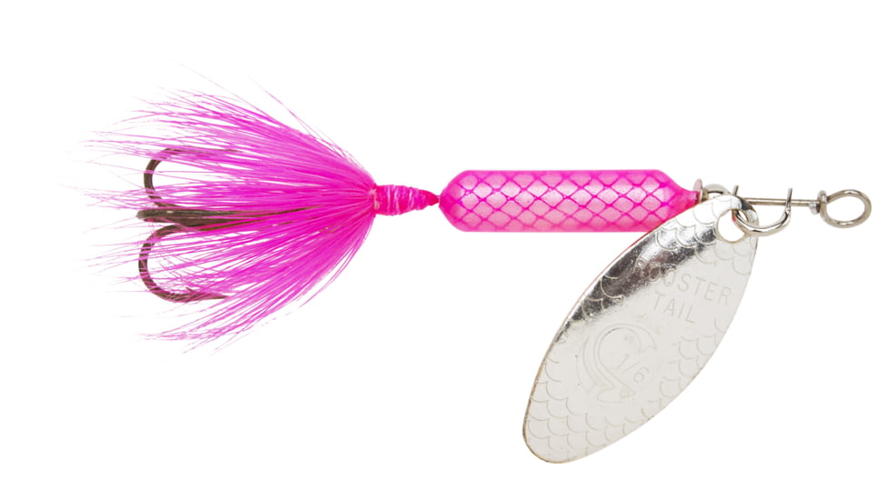 Wordens Rooster Tail In-Line Spinner, 2 3/4in, 1/4 oz, Treble Hook, Pink, 212-PK