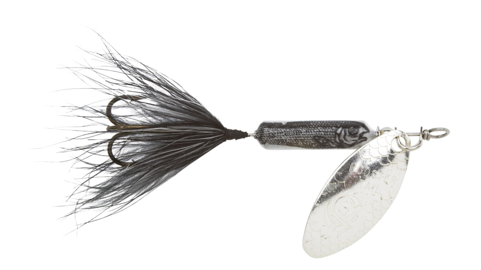 Wordens Rooster Tail In-Line Spinner, 2 3/4in, 1/4 oz, Treble Hook, Silver Shad, 212-SS