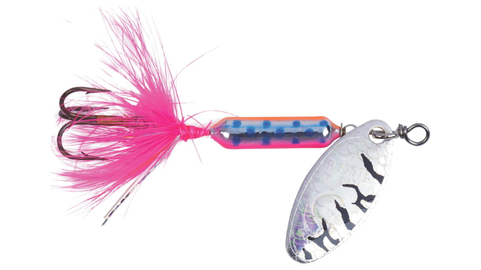Wordens Rooster Tail In-Line Spinner, 2 3/4in, 1/4oz Treble Hook, Pink Trout Tiger, 212-PKTRT
