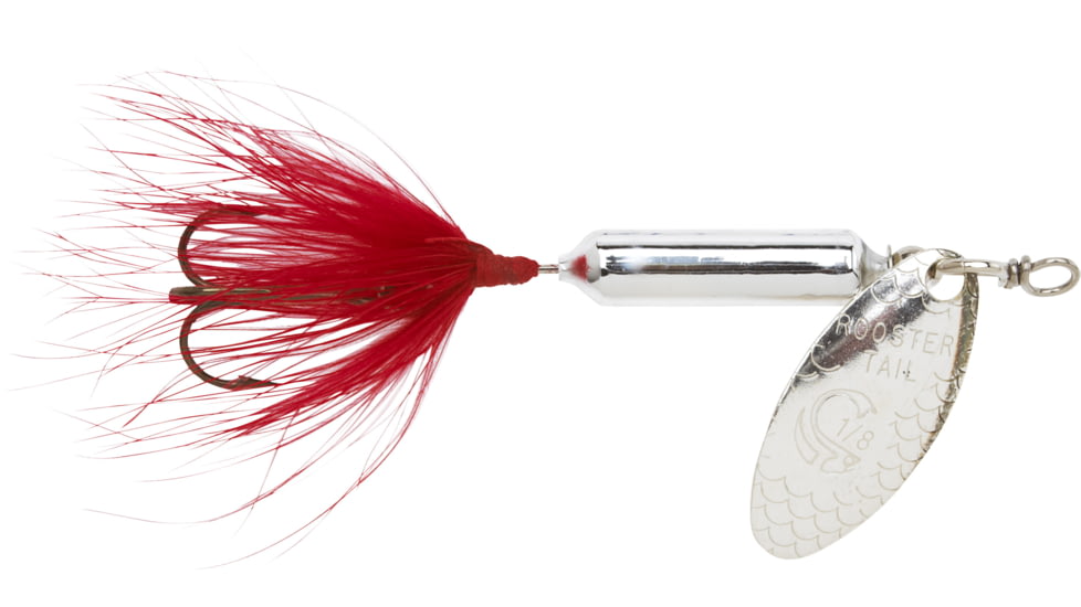 Wordens Rooster Tail In-Line Spinner, 2 3/4in, 1/4oz Treble Hook, Silver, 212-MSIL