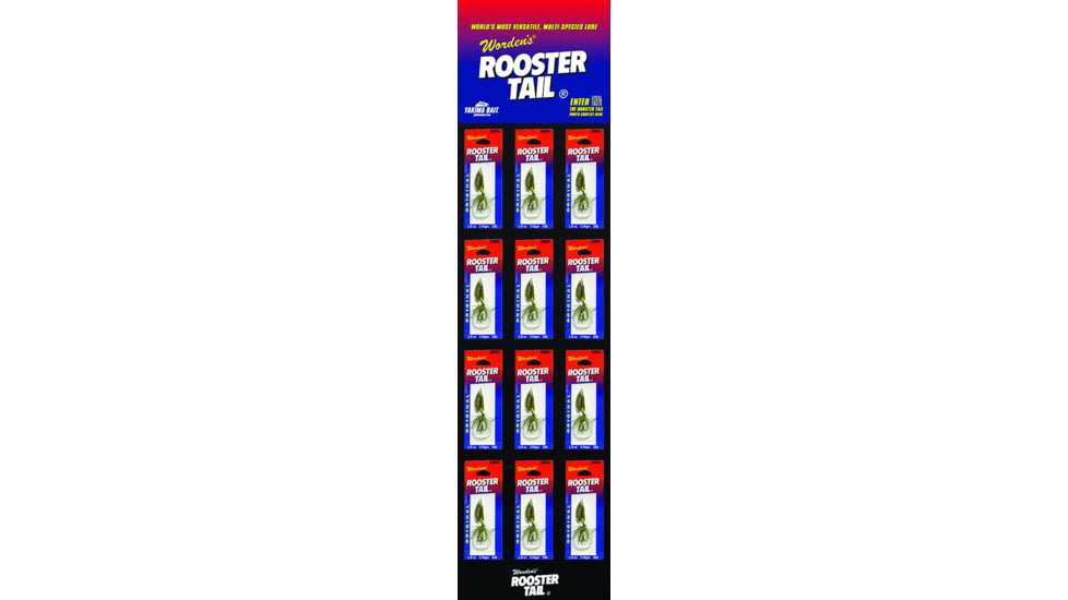 Wordens Rooster Tail In-Line Spinner, 2in, 1/16 oz,72 per Display, Big Rock Exclusive, RTPQ206-P101
