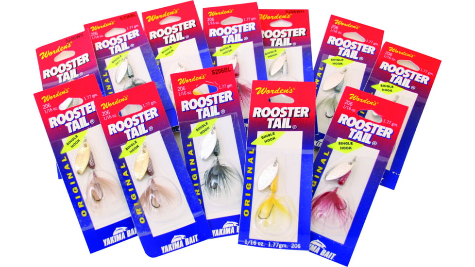 Wordens Rooster Tail In-Line Spinner, 2in, 1/16 oz Single Hook, Assortment, S206-01