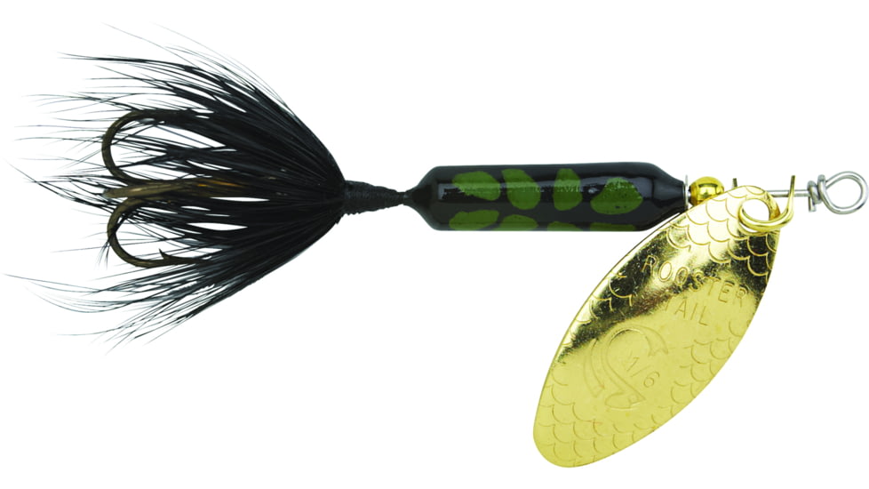 Wordens Rooster Tail In-Line Spinner, 2in, 1/16 oz Single Hook, Black Coachdog, S206-BLCD