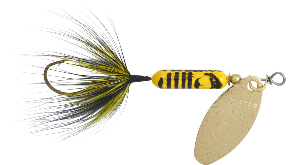 Wordens Rooster Tail In-Line Spinner, 2in, 1/16 oz Single Hook, Bumble Bee, S206-BU