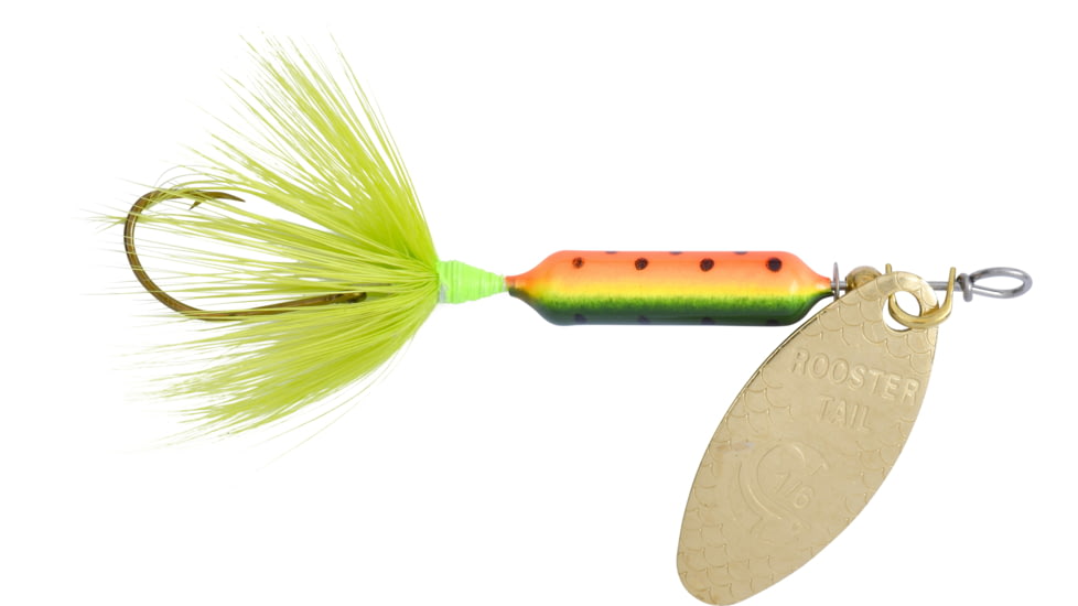 Wordens Rooster Tail In-Line Spinner, 2in, 1/16 oz Single Hook, Firetiger, S206-FRT