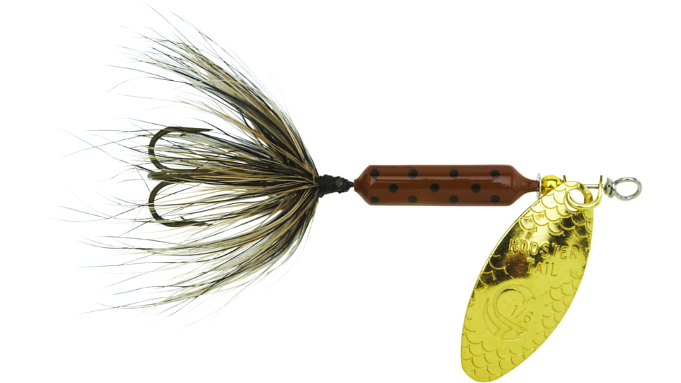 Wordens Rooster Tail In-Line Spinner, 2in, 1/16 oz Single Hook, Pumpkin Seed, S206-PMSD