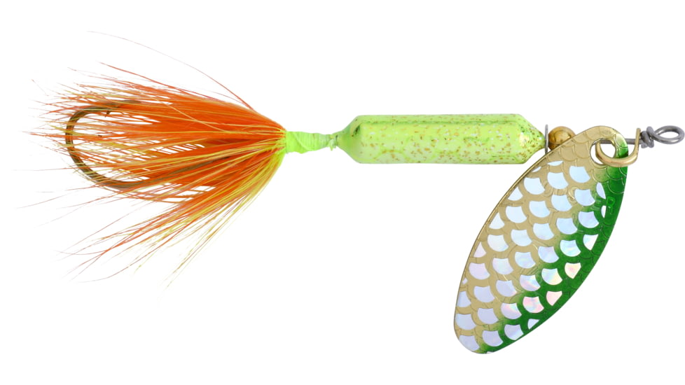 Wordens Rooster Tail In-Line Spinner, 2in, 1/16 oz Single Hook, Strobe Chartreuse, S206-SCHR