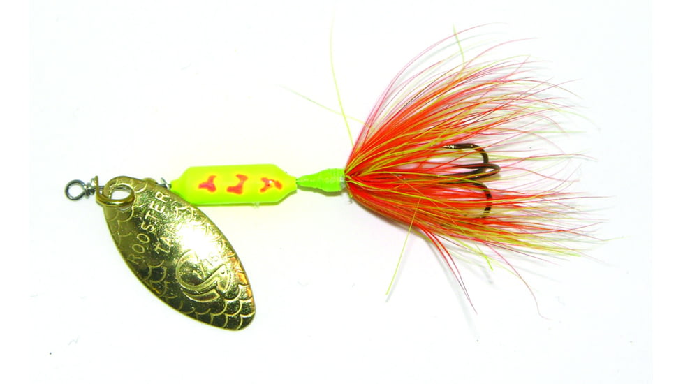 Wordens Rooster Tail In-Line Spinner, 2in, 1/16 oz Treble Hook, Cheese Fly, 206-CHFY
