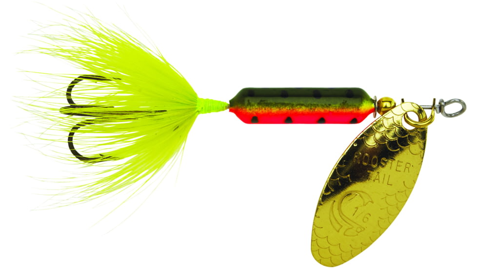 Wordens Rooster Tail In-Line Spinner, 2in, 1/16 oz Treble Hook, Firetiger, 206-FRT