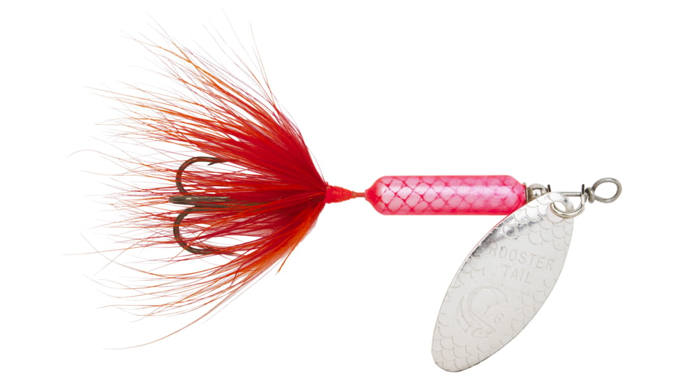 Wordens Rooster Tail In-Line Spinner, 2in, 1/16 oz, Treble Hook Flame, 206-FL