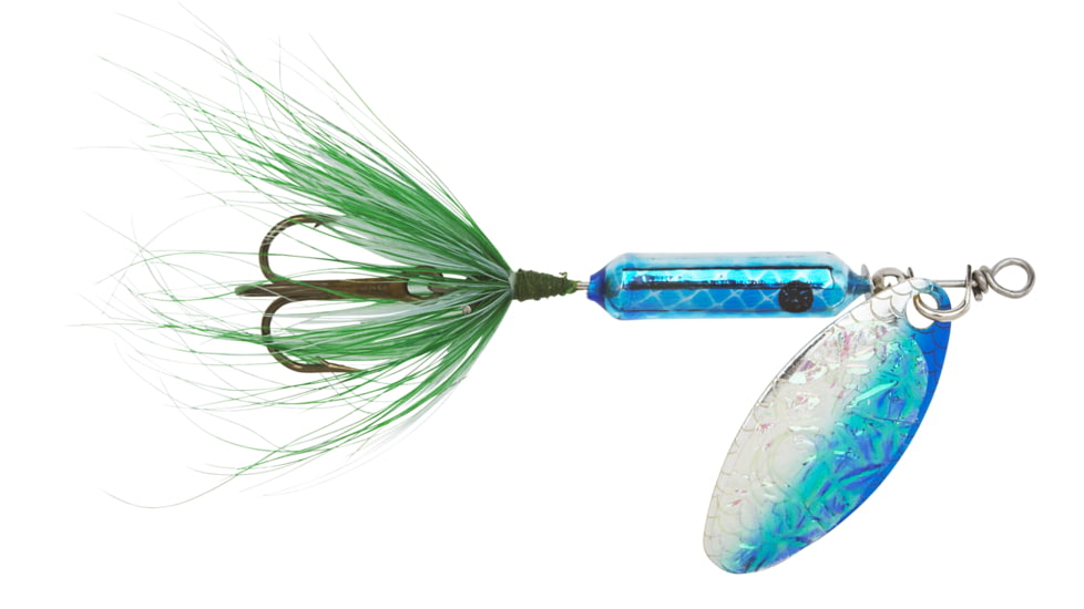 Wordens Rooster Tail In-Line Spinner, 2in, 1/16 oz Treble Hook, Flash Blue, 206-FBLU