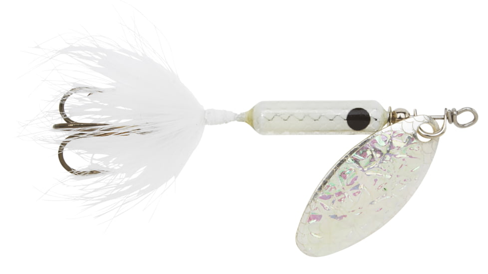 Wordens Rooster Tail In-Line Spinner, 2in, 1/16 oz Treble Hook, Flash White, 206-FWH