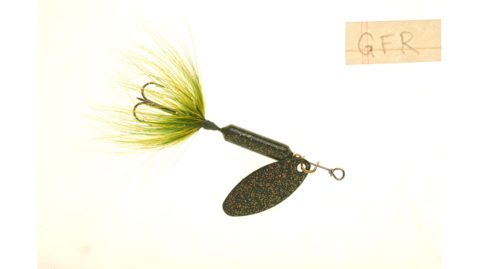 Wordens Rooster Tail In-Line Spinner, 2in, 1/16 oz Treble Hook, Glitter Frog, 206-GFR